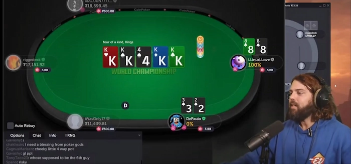 Epic Hands in High Stakes Cash Game World Championship on CoinPoker