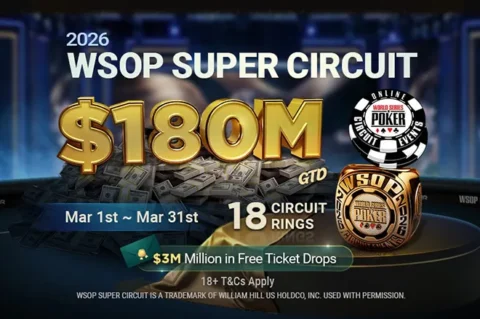 0M Guaranteed WSOP Super Circuit Heads to GGPoker in March