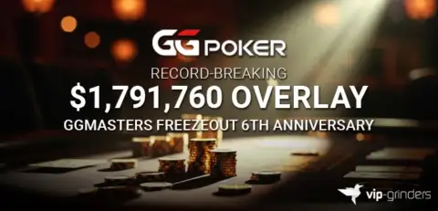 GGPoker Records Largest Online Poker Overlay Ever in GGMasters Freezeout 6th Anniversary – .79M
