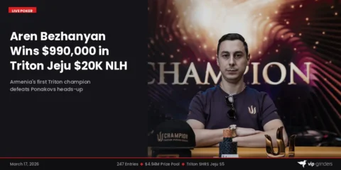 Aren Bezhanyan Wins 0,000 in Triton Jeju K NLH