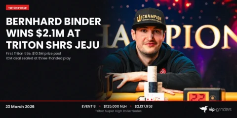 Bernhard Binder Wins 5K NLH for .1M at Triton SHRS Jeju