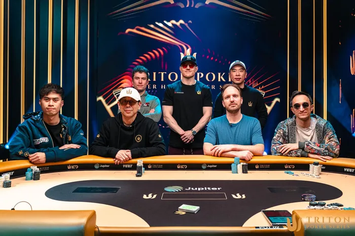 Final table players at the $100K Short Deck event, Triton SHRS Jeju 2026