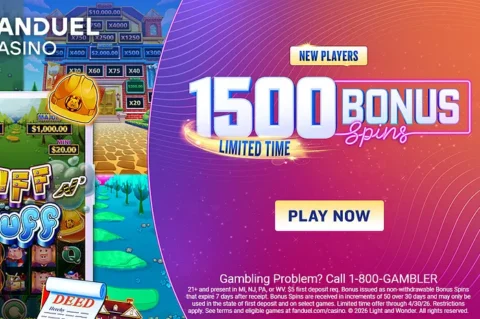 FanDuel Launches “Deposit , Get 1,500 Bonus Spins” Promo for New Players