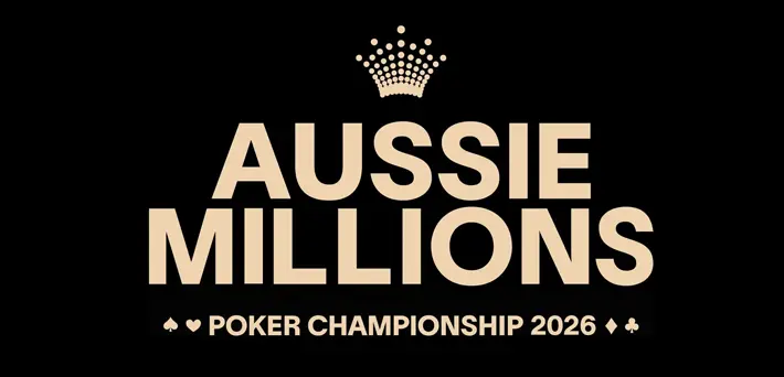 Aussie Millions 2026 Poker Championship official logo Crown Melbourne April May