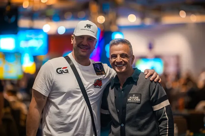 Michael Mizrachi and Joe Hachem at the Aussie Millions 2026 at Crown Melbourne
