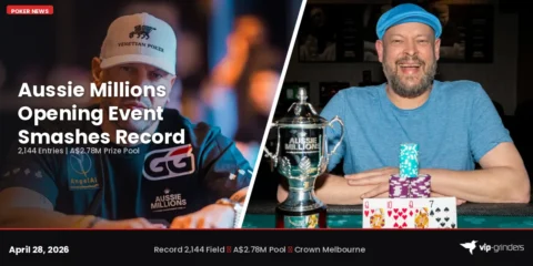 Aussie Millions 2026 Opening Event Smashes All-Time Record With 2,144 Entries