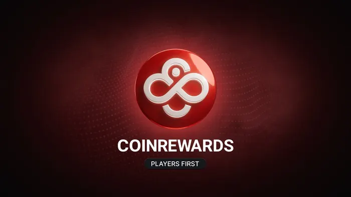 CoinPoker CoinRewards Players First branding CoinPoker CoinRewards logo with Players First tagline on dark red background