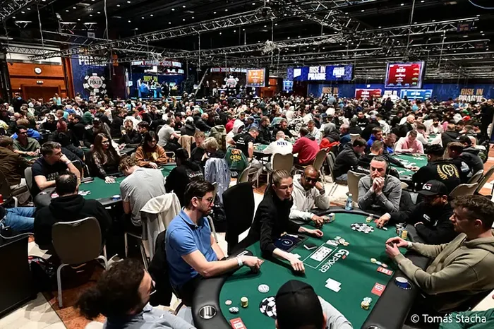 WSOP Europe Main Event tournament floor at King's Casino Prague Packed tournament floor at King's Casino inside the Hilton Prague during the WSOP Europe Main Event