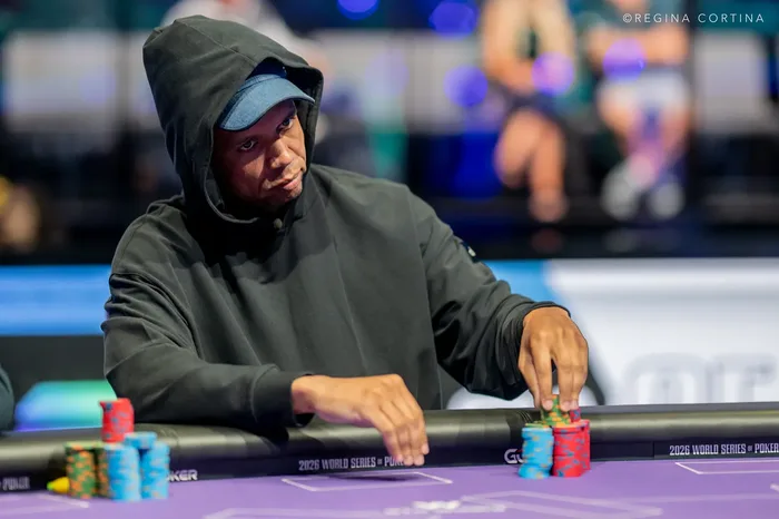 Phil Ivey in action at the 2026 Poker Players Championship final table