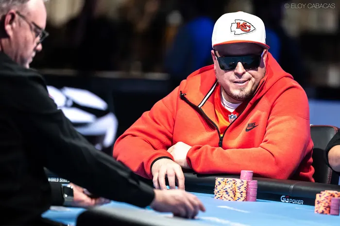 Salvatore Dicarlo at the WSOP 2026 Monster Stack final table Salvatore Dicarlo in action during the WSOP 2026 $1,500 Monster Stack final table