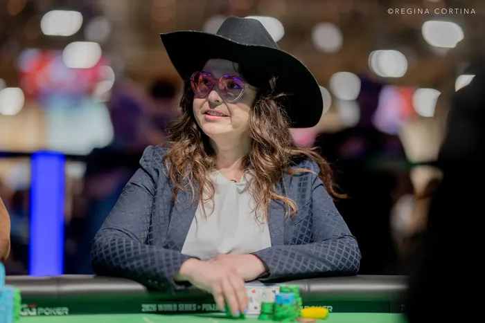 Caitlin Comeskey in action at the WSOP 2026 Ladies Championship