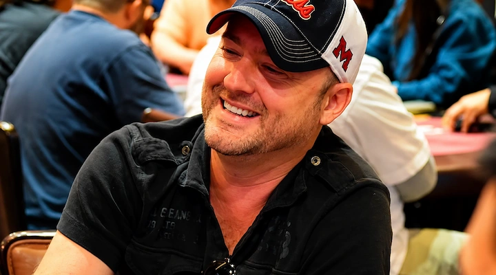 Mike Postle at a poker table, accused of cheating at Stones Gambling Hall between 2018 and 2019
