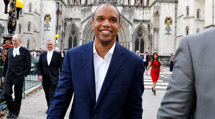 Phil Ivey outside the Royal Courts of Justice in London during the Crockfords edge sorting case
