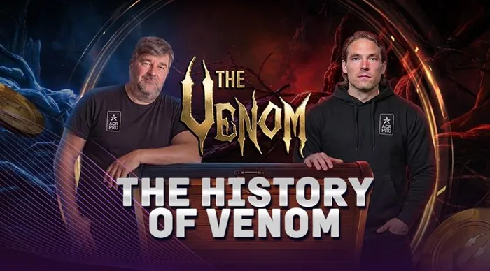 The History of Venom artwork promoting the $15 million Dual Mystery Bounty Venoms on ACR Poker