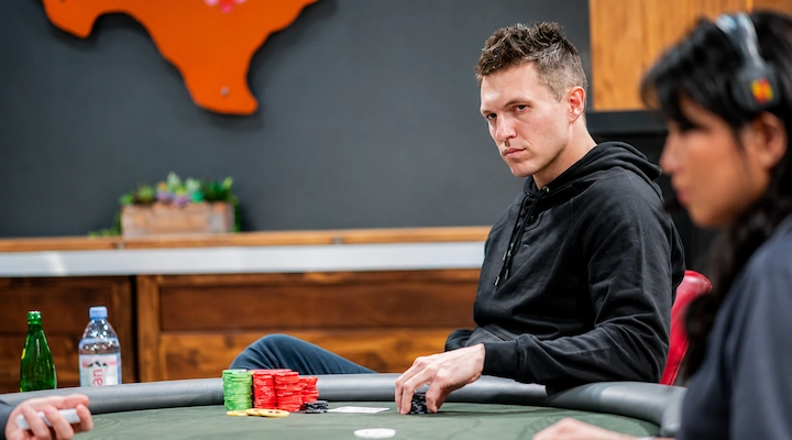 Doug Polk playing at The Lodge Card Club in Texas, co-founder of Upswing Poker and three-time WSOP bracelet winner