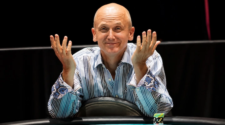 Steve Lipscomb, creator of the World Poker Tour, at a poker table