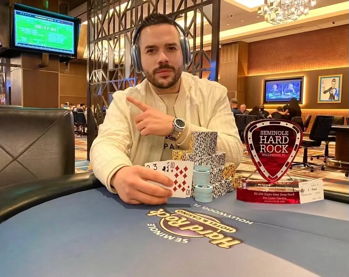 Farid Jattin wins at Seminole Hard Rock Farid Jattin with the trophy after winning a $2,200 Pot Limit Omaha event at Seminole Hard Rock Hollywood